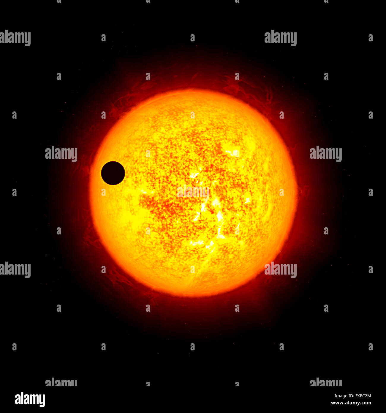 Avis de soleil dans l'espace dans un champ stellaire. Éléments de cette image fournie par la NASA Banque D'Images