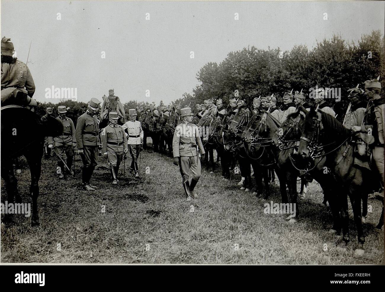 Besichtigung der der 15 Divisionskavallerie Infanteriedivision durch Erzherzog Karl am 24.8.1916 Banque D'Images