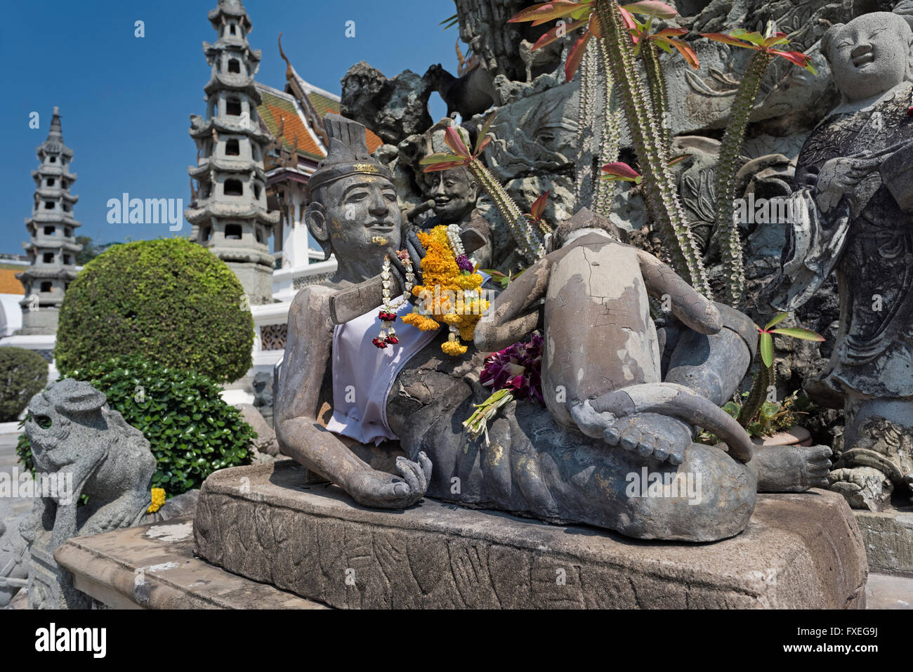 Wat Suthat à Bangkok en Thaïlande Banque D'Images