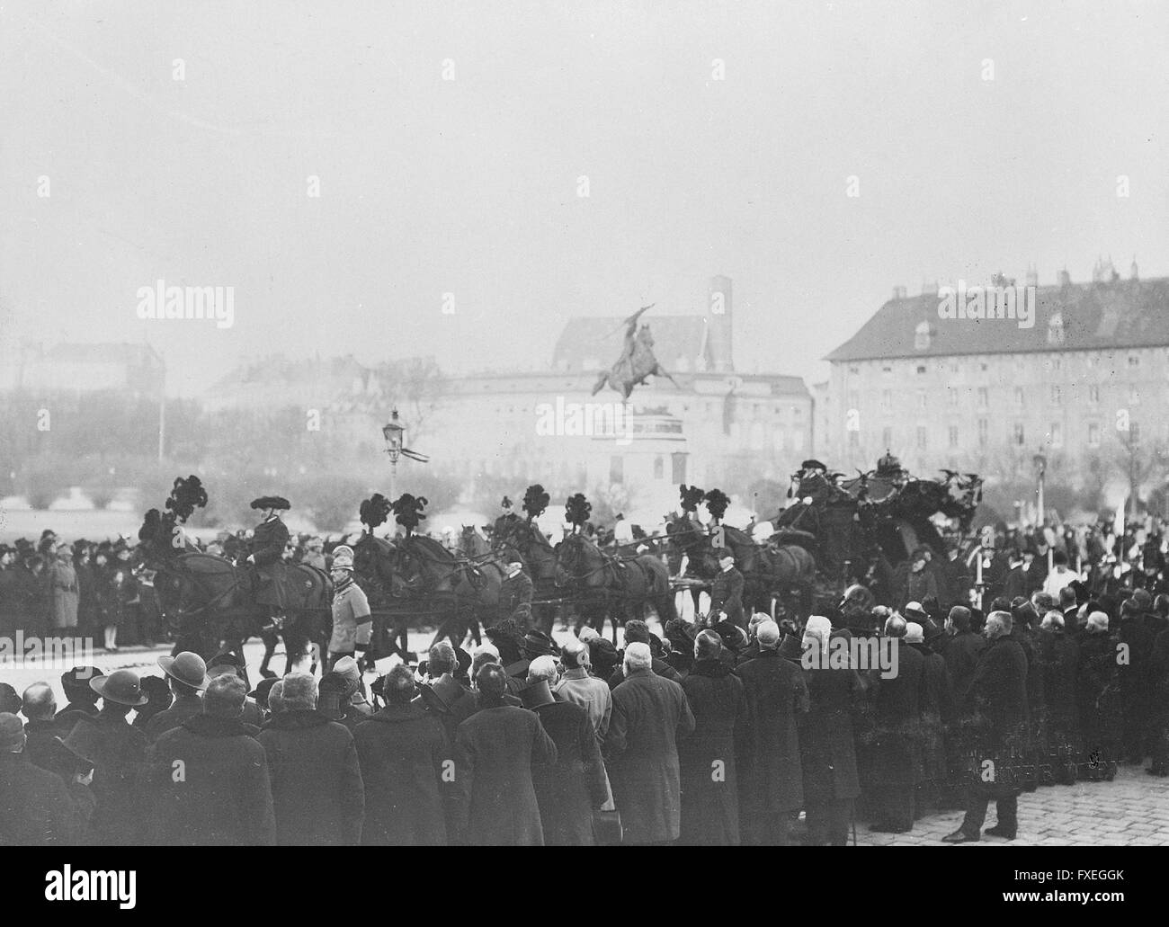 Begräbniszug Kaiser Franz Joseph I. über den Heldenplatz Banque D'Images