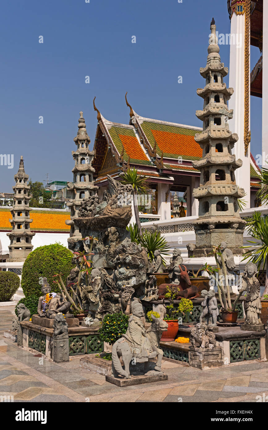 Wat Suthat à Bangkok en Thaïlande Banque D'Images