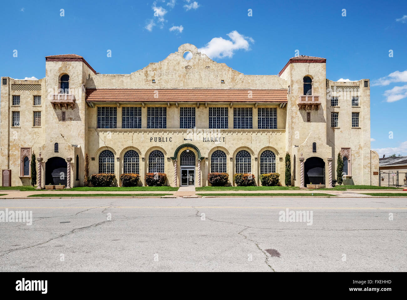 OKC historique du marché agricole Public building, vers 1928, près du centre-ville d'Oklahoma City, Oklahoma. Banque D'Images