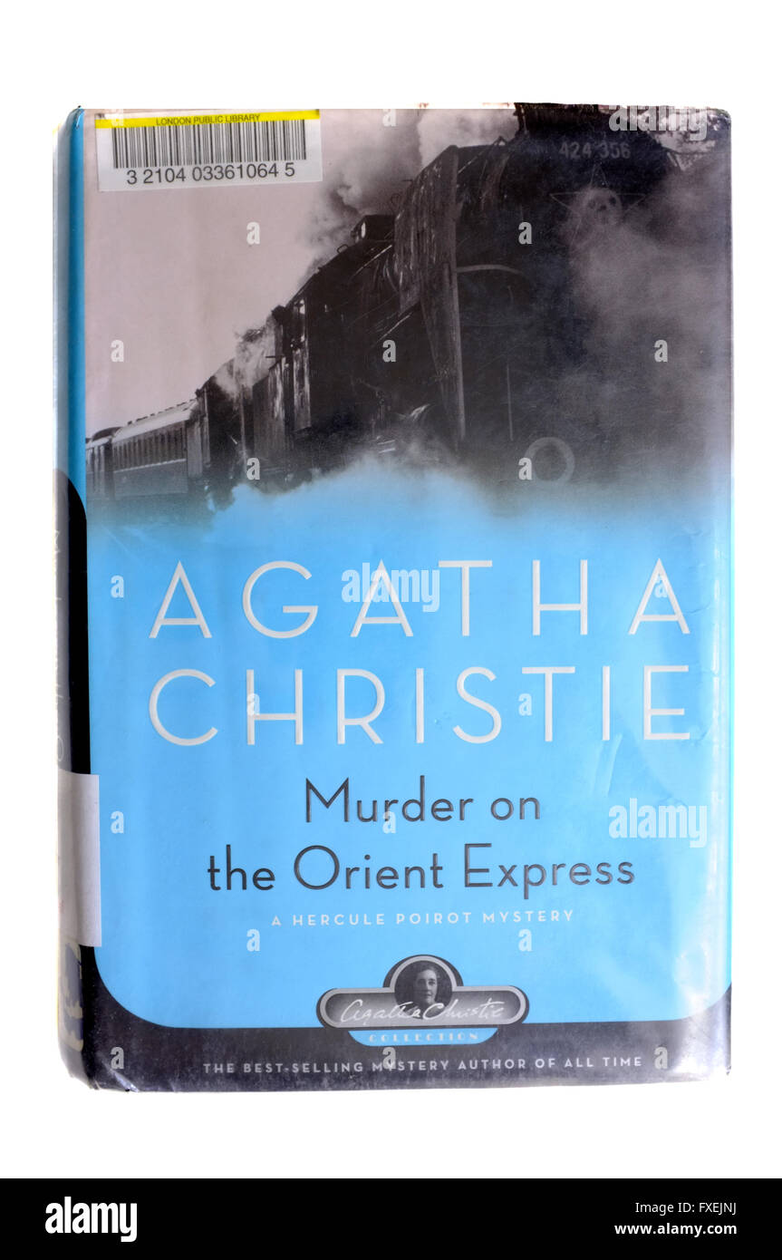 Le capot avant de le meurtre de l'Orient Express d'Agatha Christie photographié sur un fond blanc. Banque D'Images