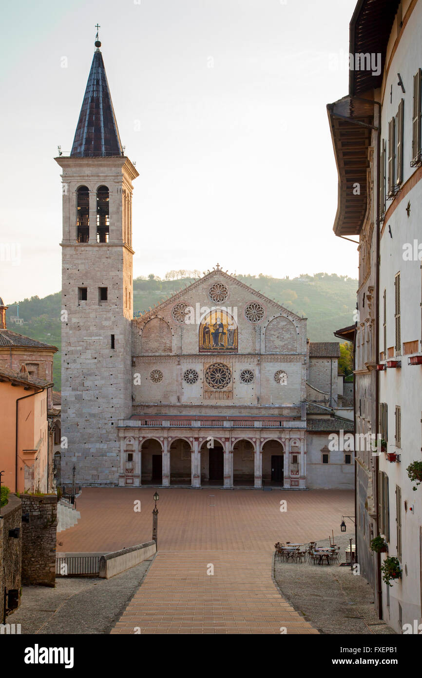 Vue sur la cathédrale de Spoleto Banque D'Images
