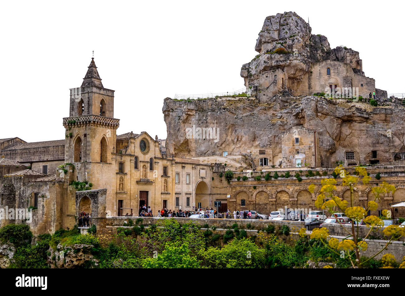 L'Eglise de San Pietro le Dodici Lune et église de Santa Maria di Idris, Sasso le Dodici Lune, Matera Banque D'Images