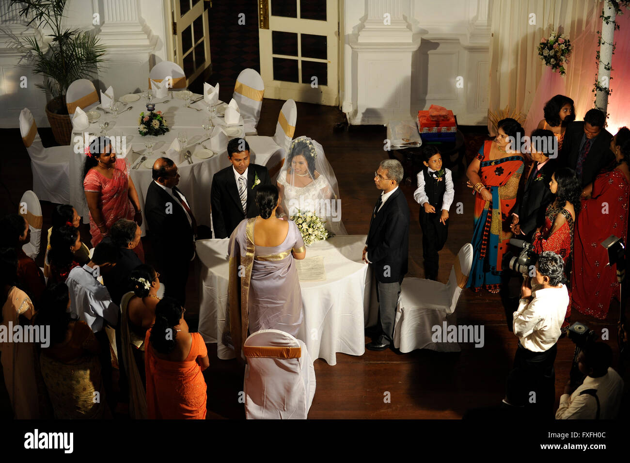 SRI LANKA Colombo, Galle Face Hotel, fête de mariage des riches Banque D'Images
