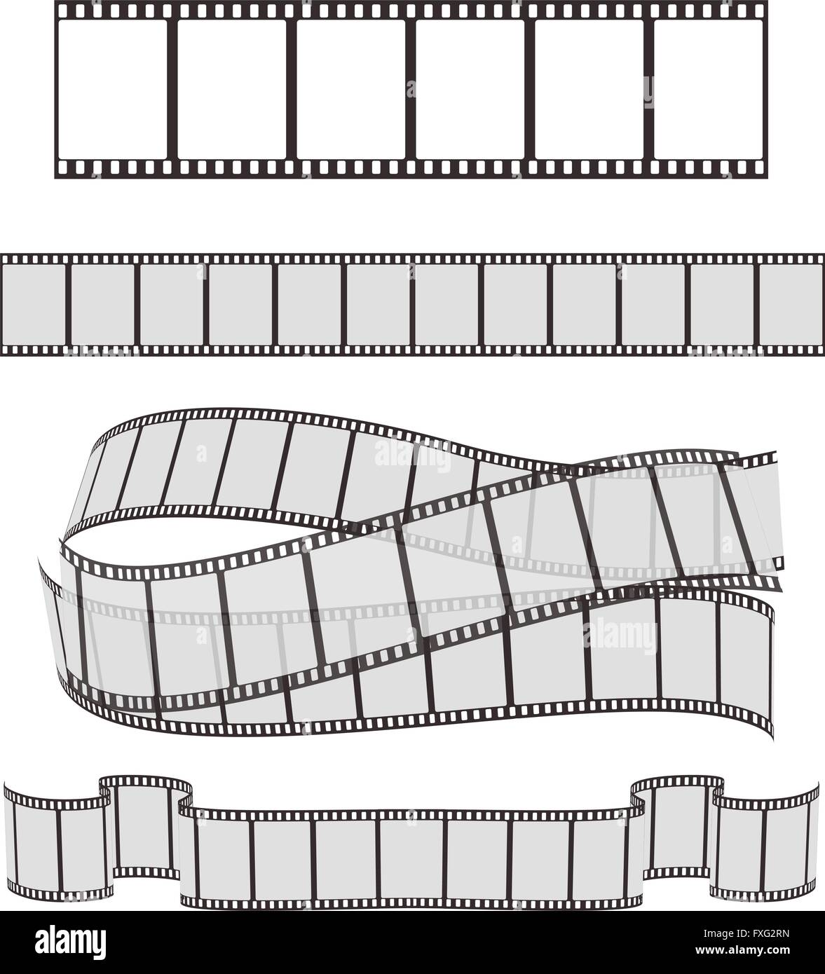 Mettre des bandes de film sur blanc pour votre conception. vector illustration Illustration de Vecteur