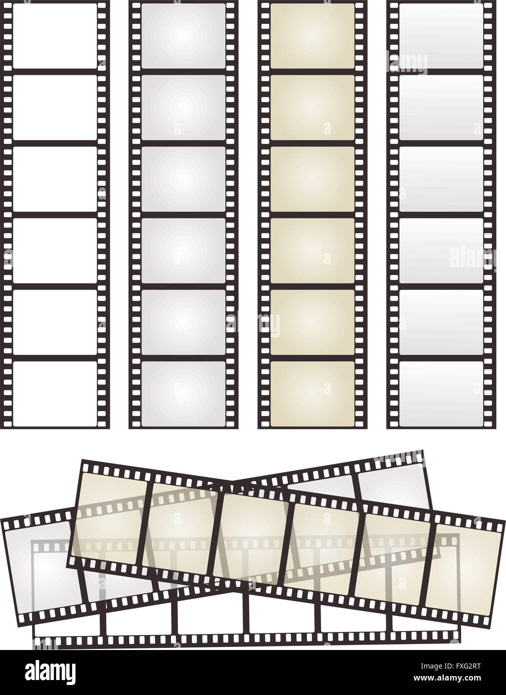 Ensemble de bandes films avec variation sur blanc pour votre conception. vector illustration Illustration de Vecteur