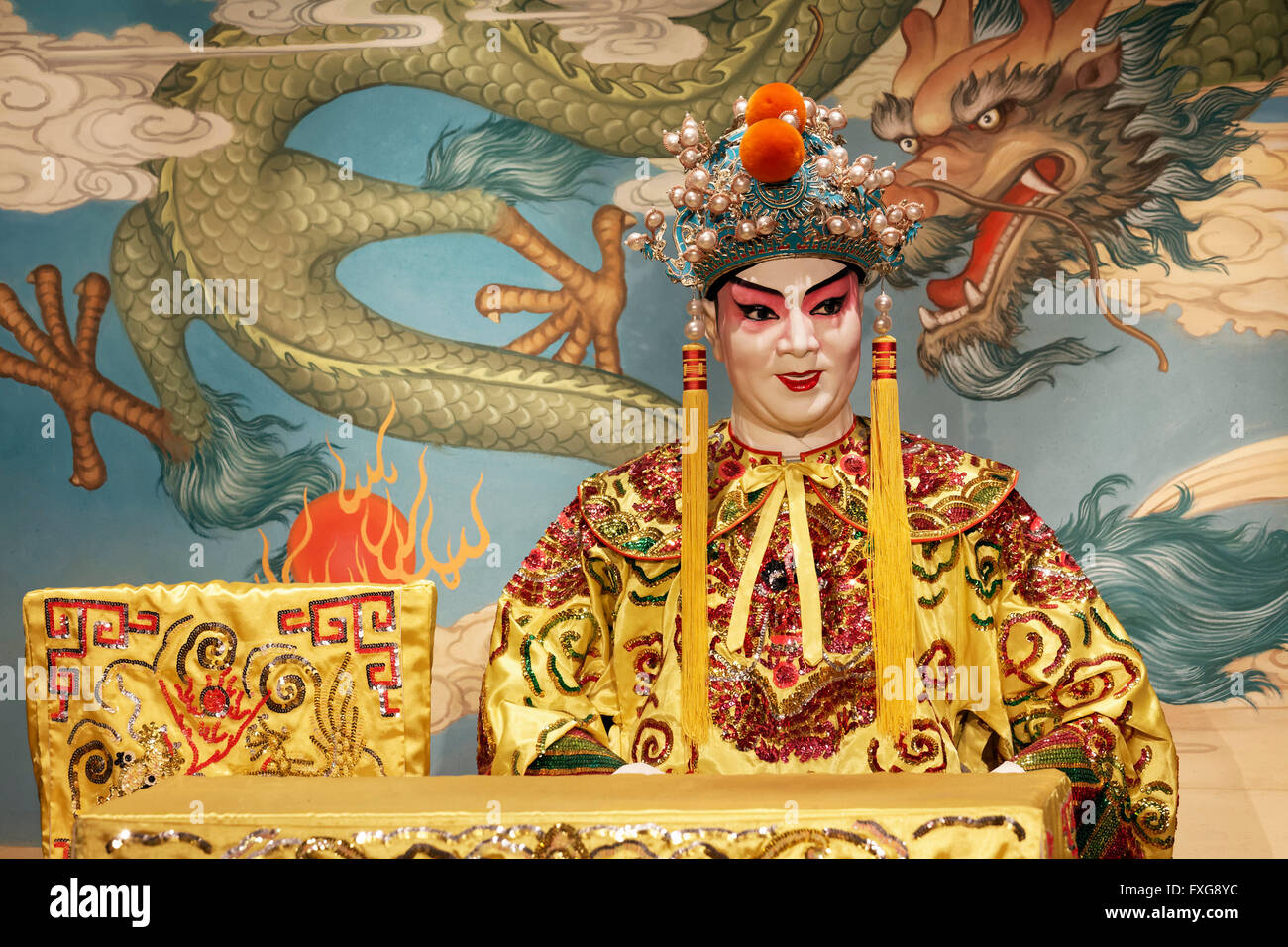 Poupée en costume, personnage féminin Roi Ngai de l'opéra cantonais l'opéra cantonais, Heritage Hall, Hong Kong Heritage Museum Banque D'Images