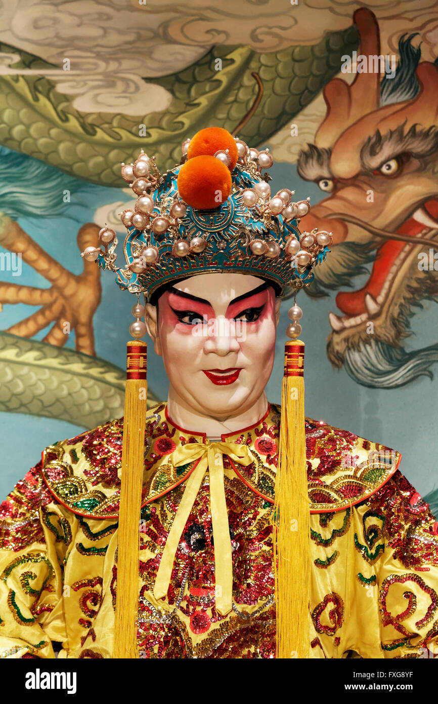 Poupée en costume, personnage féminin Roi Ngai de l'opéra cantonais l'opéra cantonais, Heritage Hall, Hong Kong Heritage Museum Banque D'Images