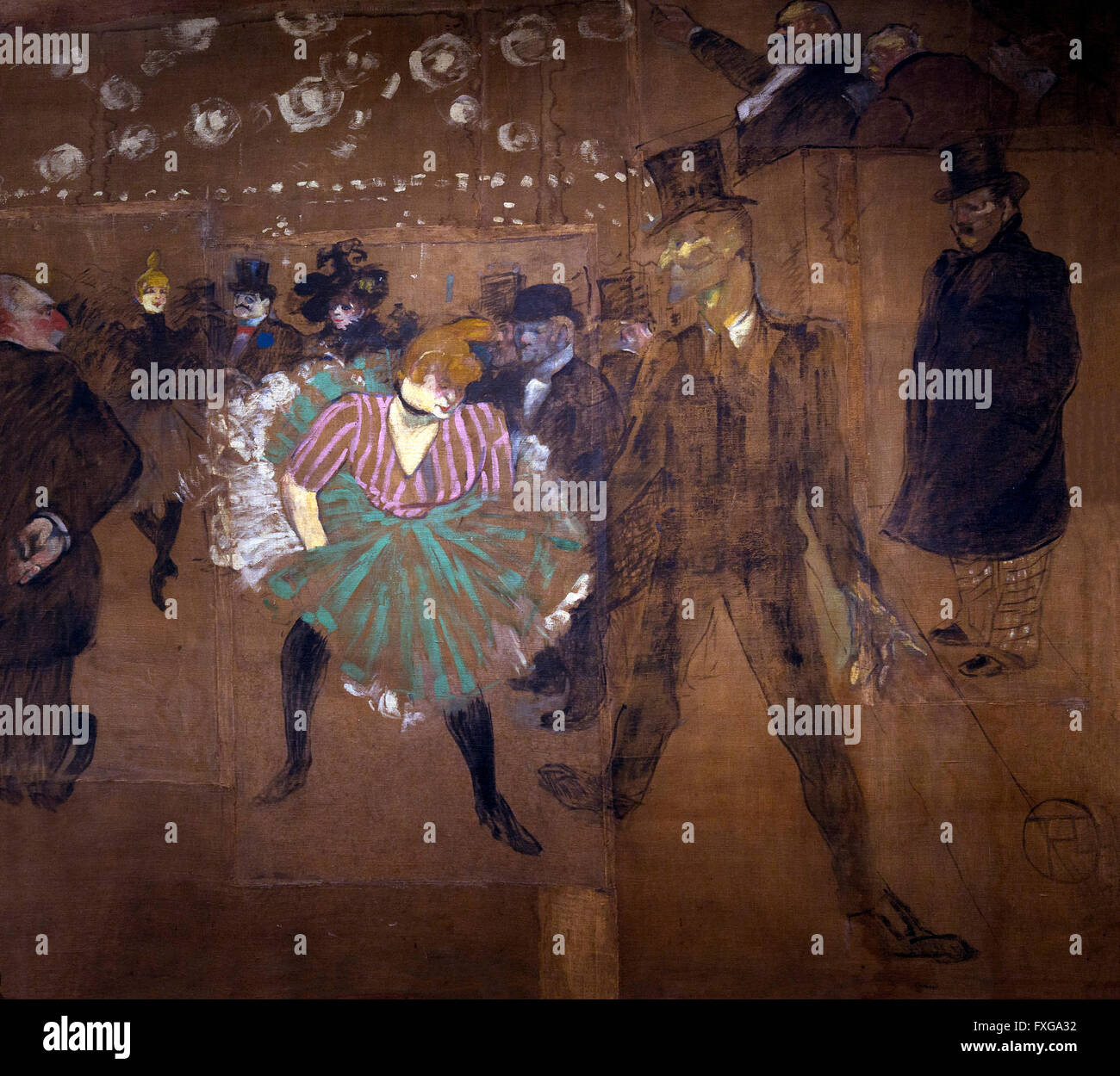 Danse au Moulin Rouge, la Goulue et Valentin le Desosse, Henri de