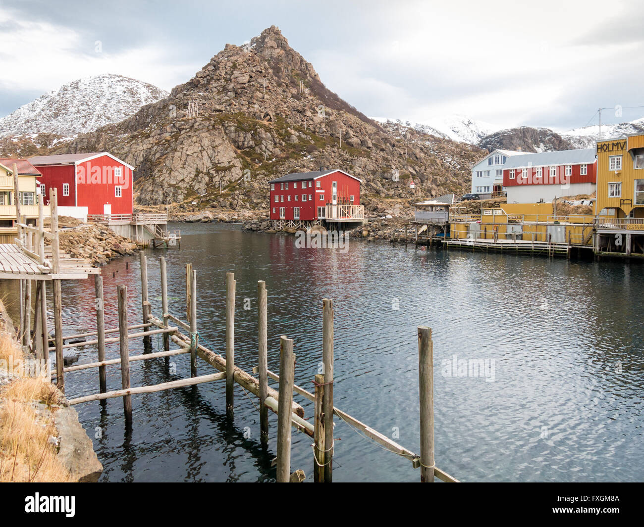 Village de pêcheurs sur l'Île Langoya Nyksund - Vesteralen, Norvège Banque D'Images