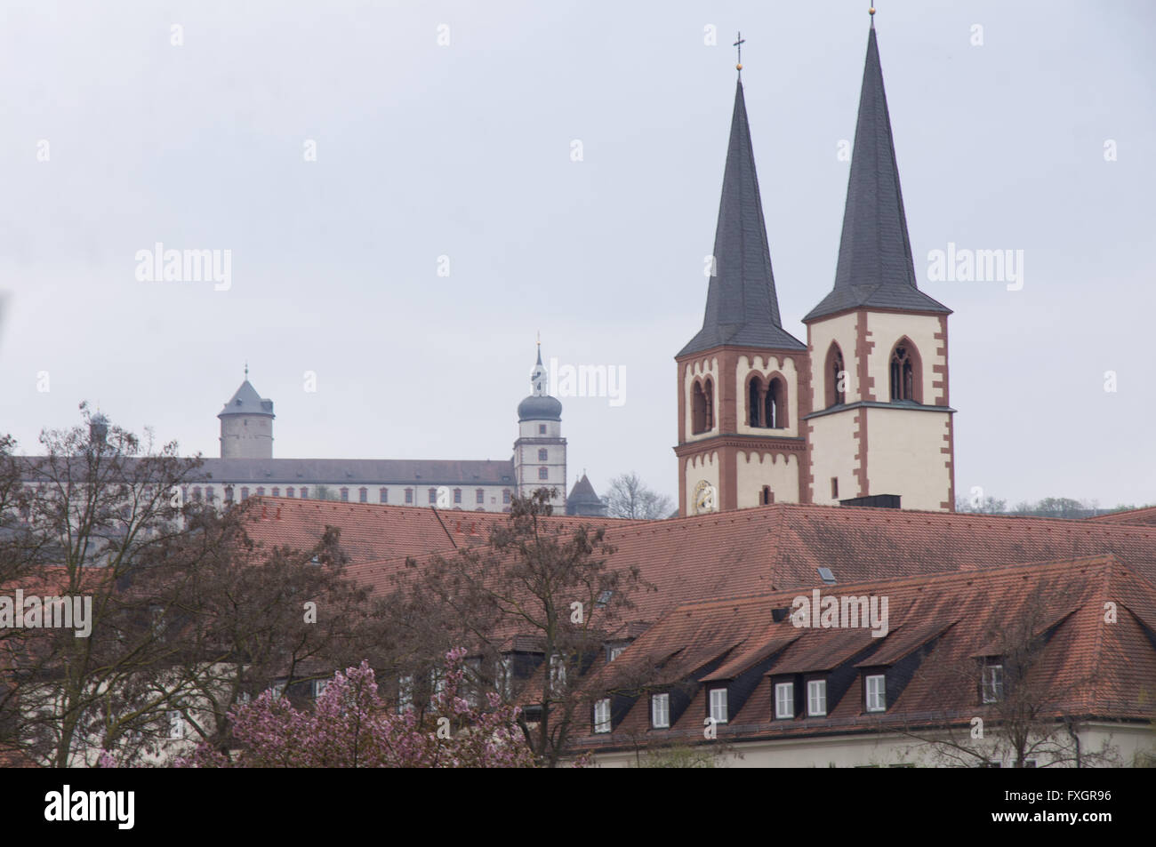 Certains toits de Wurzburg Banque D'Images
