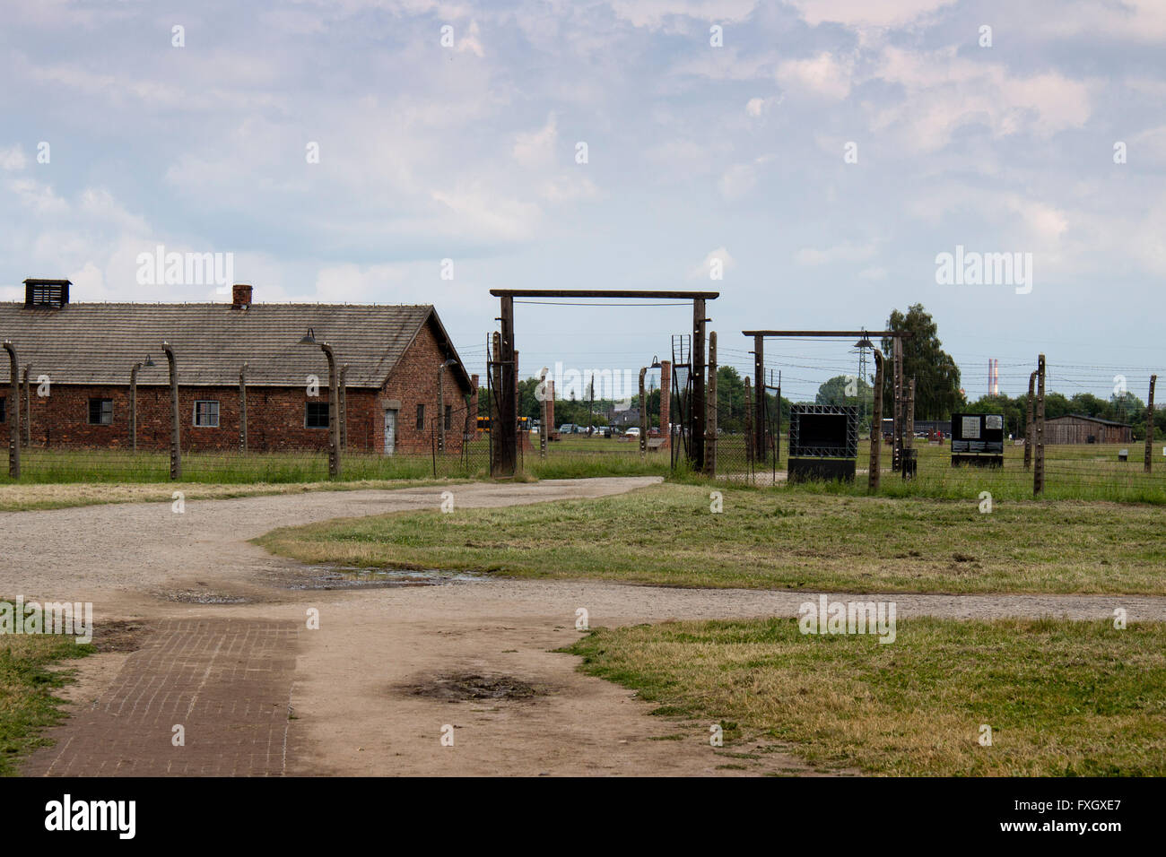 L'intérieur d'Auschwitz-Birkenau, en Pologne Banque D'Images