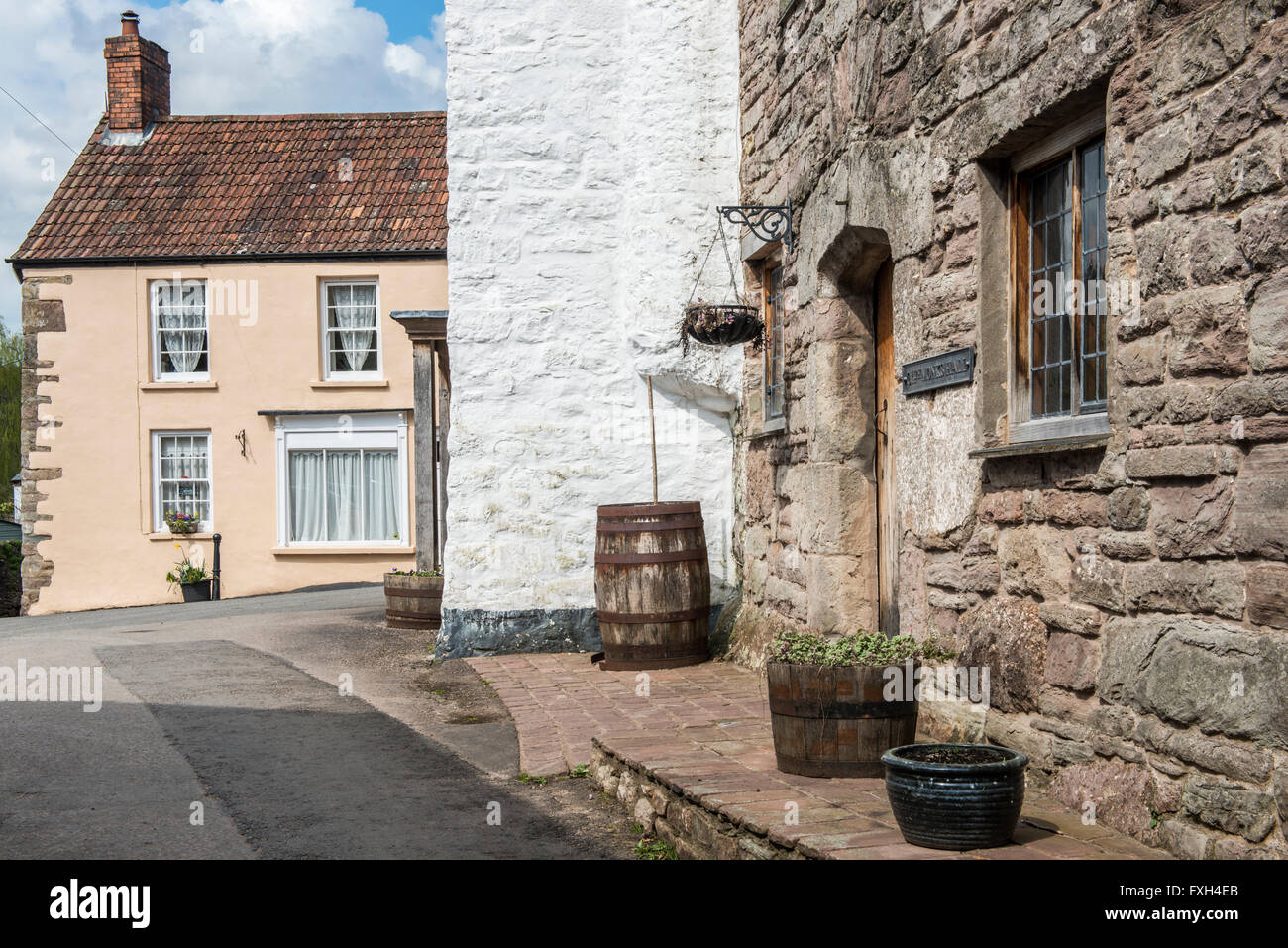 De vieilles maisons dans le village d'Brockweir dans la vallée de la Wye, Gloucestershire, Angleterre Banque D'Images
