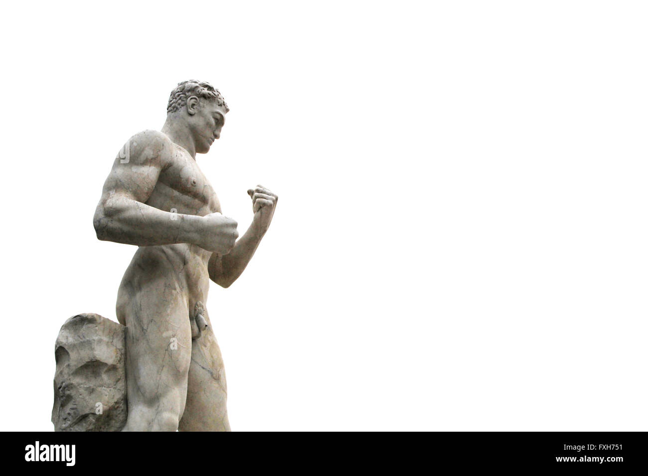 Statue de l'athlète dans le Stadio dei Marmi. Stade des billes d'un complexe sportif au Foro Italico à Rome, Italie Banque D'Images