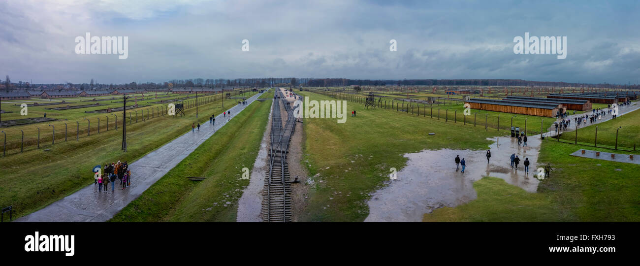 Camp de concentration d'Auschwitz II Birkenau (Brzezinka), près de Cracovie, Pologne. Banque D'Images