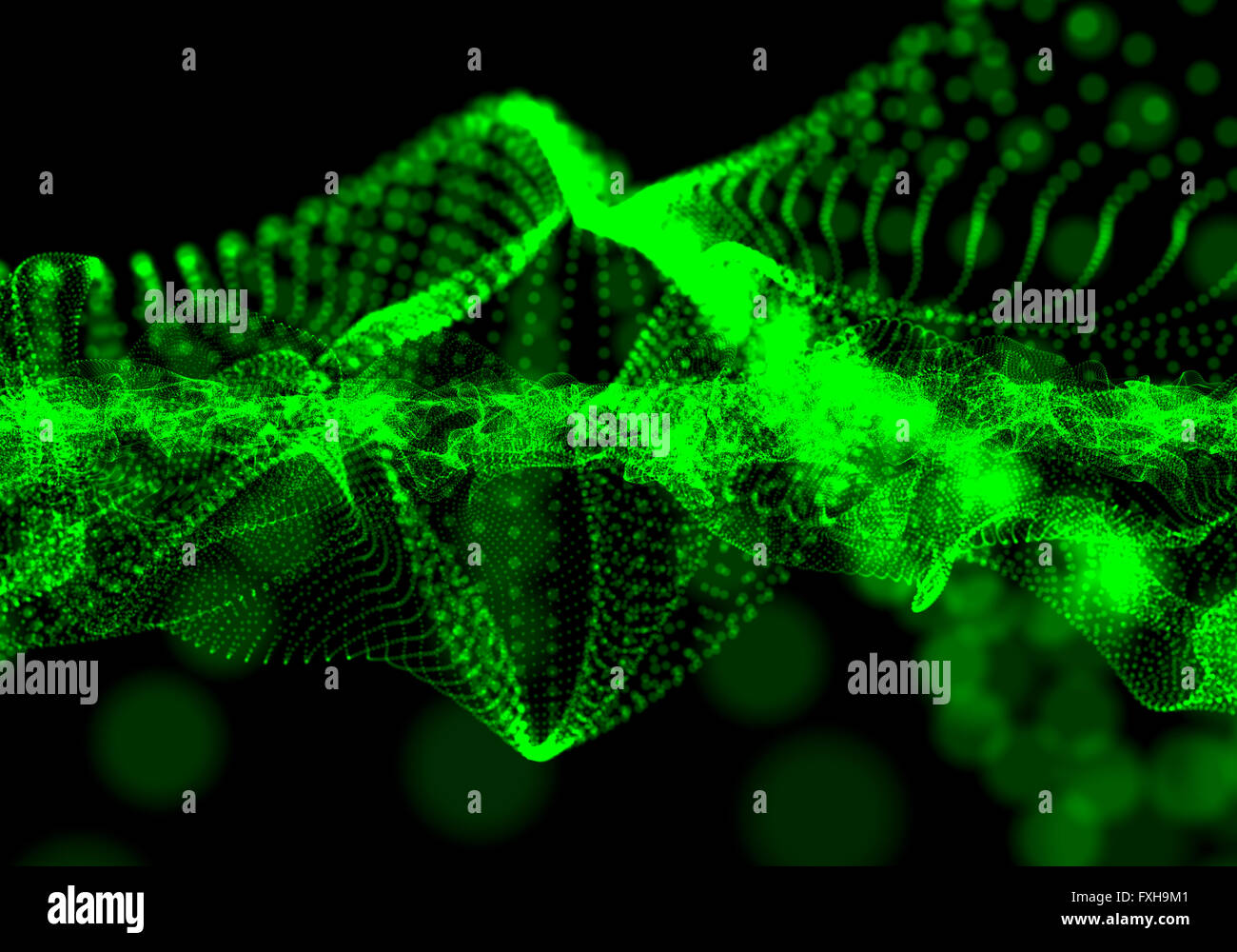 Lumineux tridimensionnel numérique abstrait vague de particules de fer et rougeoyante. Élément de HUD. Le cyberespace. Banque D'Images Lumineux tridimensionnel numérique abstrait vague de particules de fer et rougeoyante. Élément de HUD. Le cyberespace. Banque D'Images