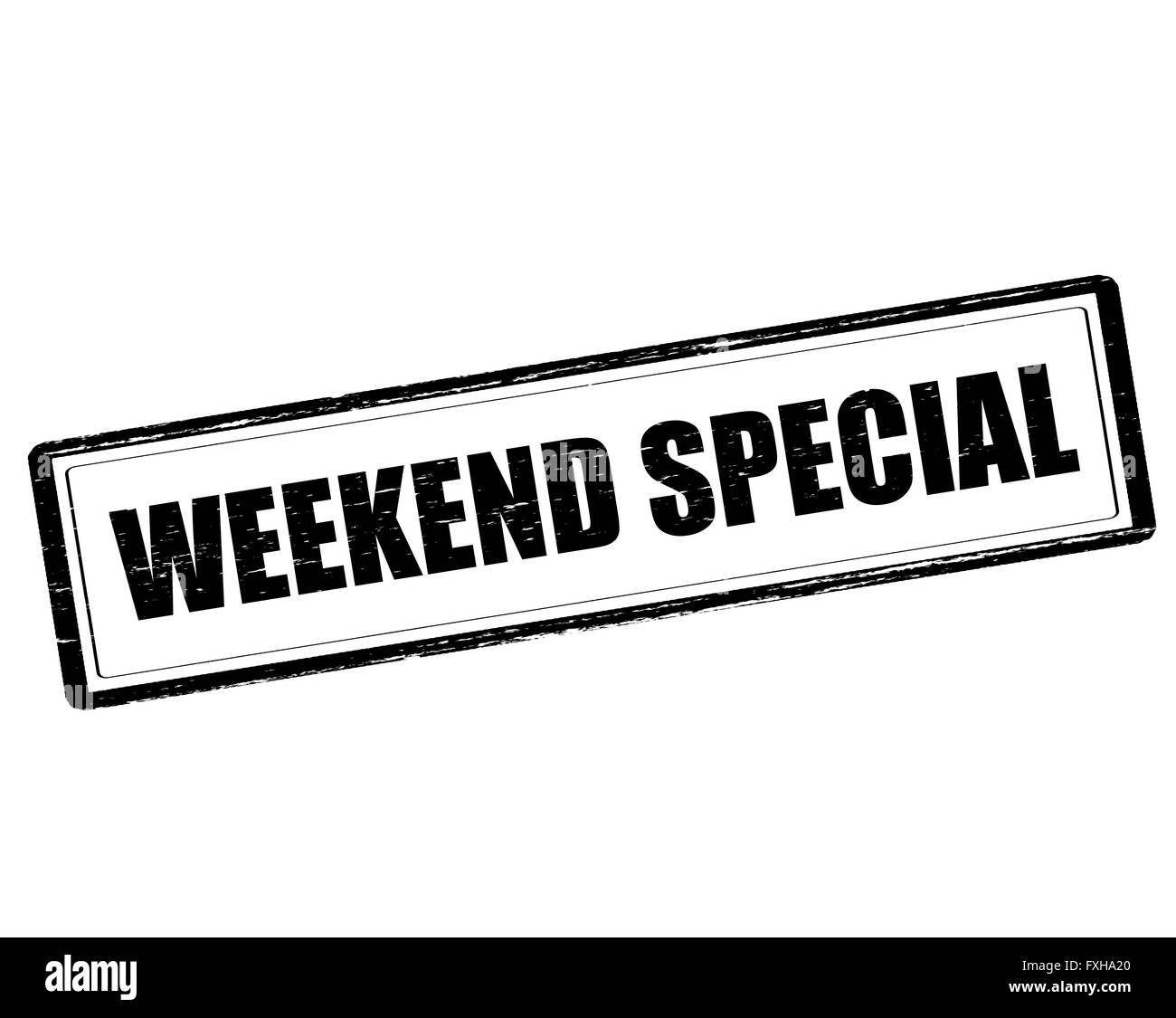 Timbres en caoutchouc avec texte spécial week-end à l'intérieur, vector illustration' Banque D'Images