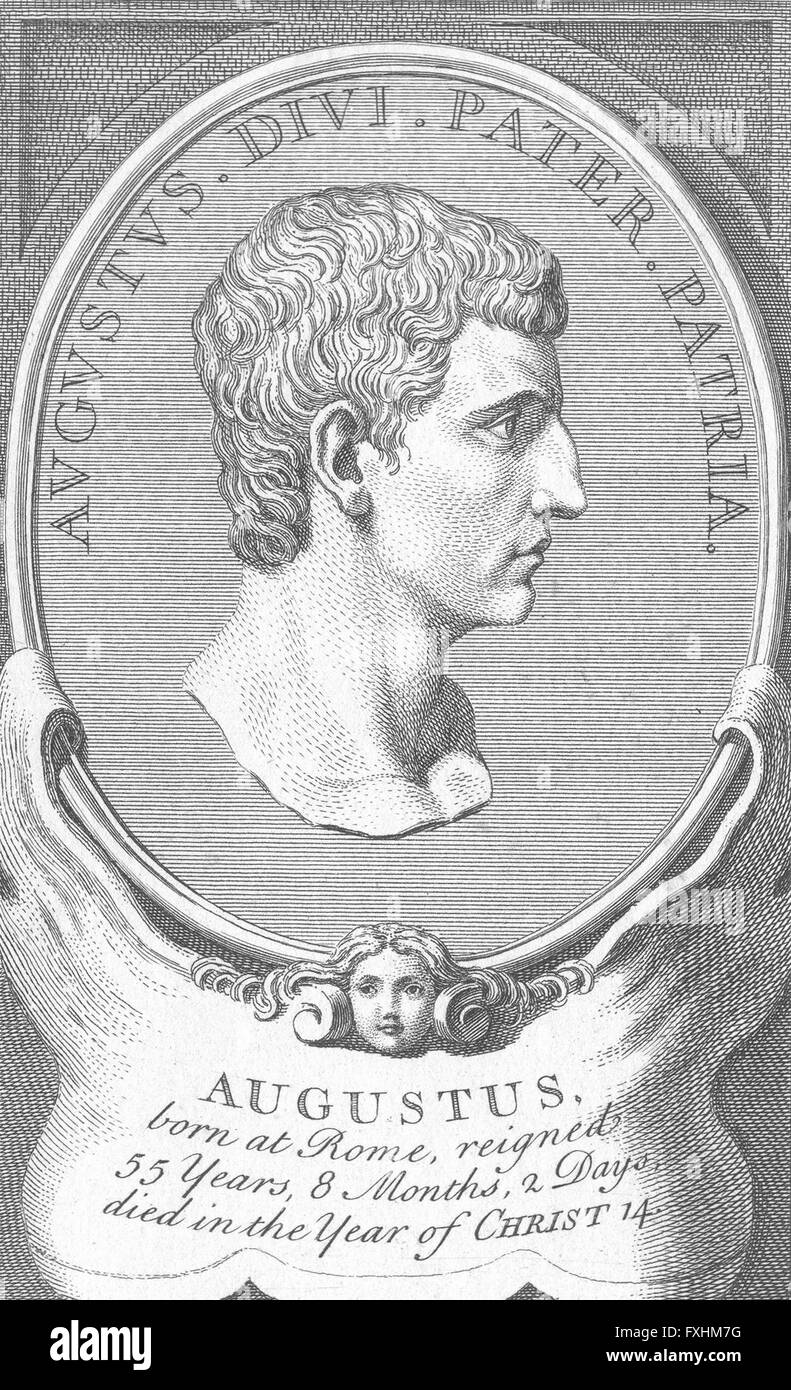 ROME : Auguste, antique print c1780 Banque D'Images