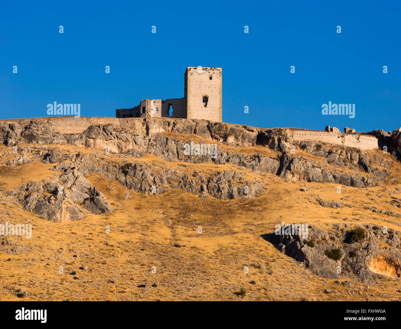 Teba, la province de Malaga, Andalousie, Espagne du sud. Château de l'étoile. Castillo de la Estrella Banque D'Images