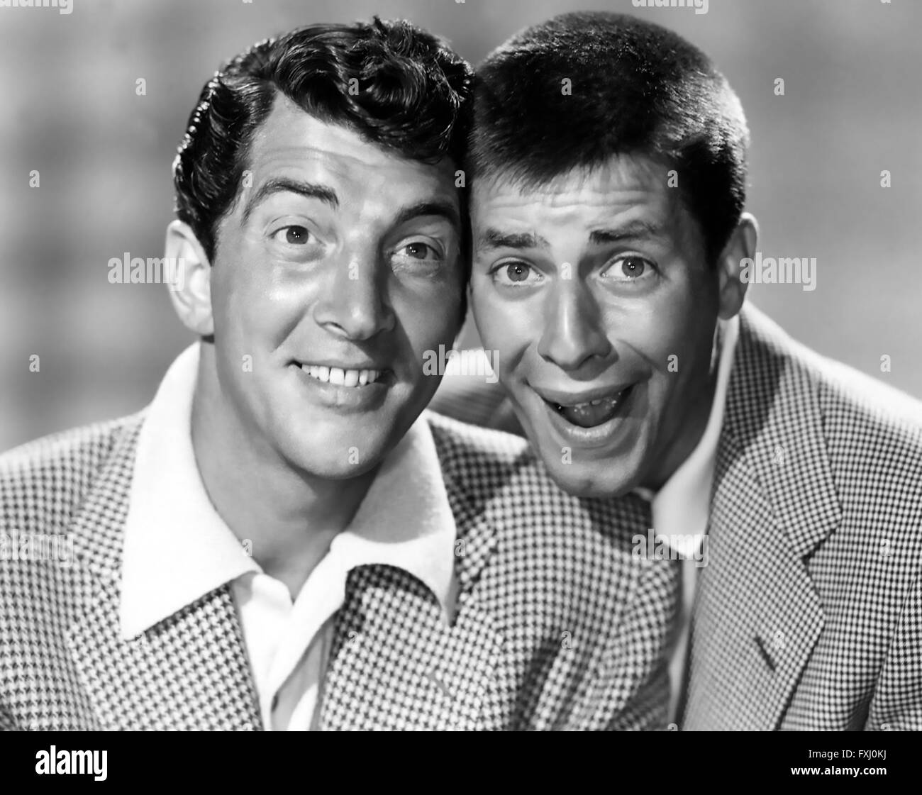 MARTIN & Lewis Dean Martin à gauche avec Jerry Lewis. Comédie américaine de 1950 paire Banque D'Images
