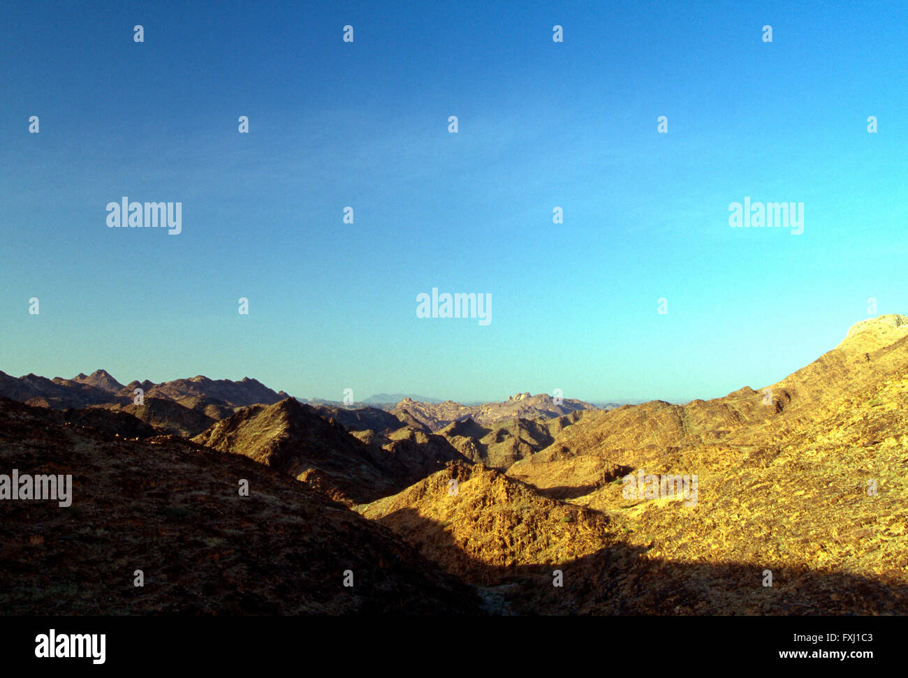 Paysage désertique près de Bishah, Royaume d'Arabie Saoudite Banque D'Images