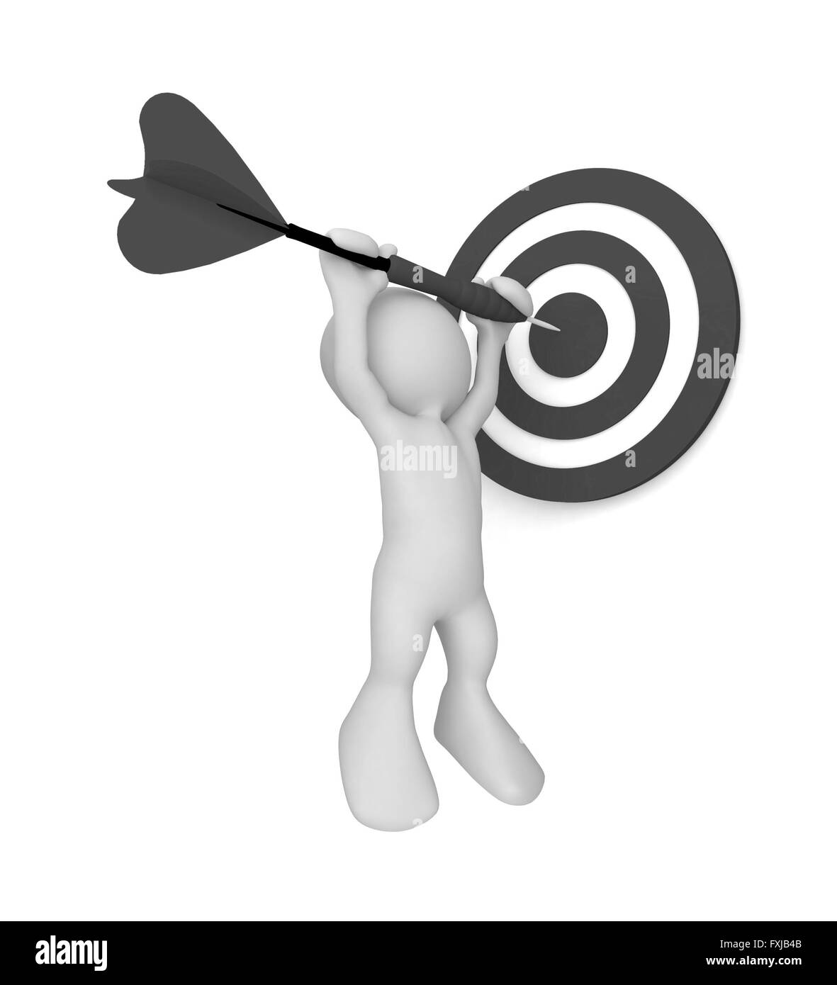 Cible avec 3d human. Concept de réussite. 3d illustration Banque D'Images