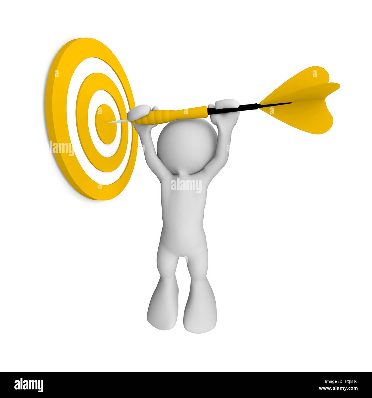 Cible avec 3d human. Concept de réussite. 3d illustration Banque D'Images