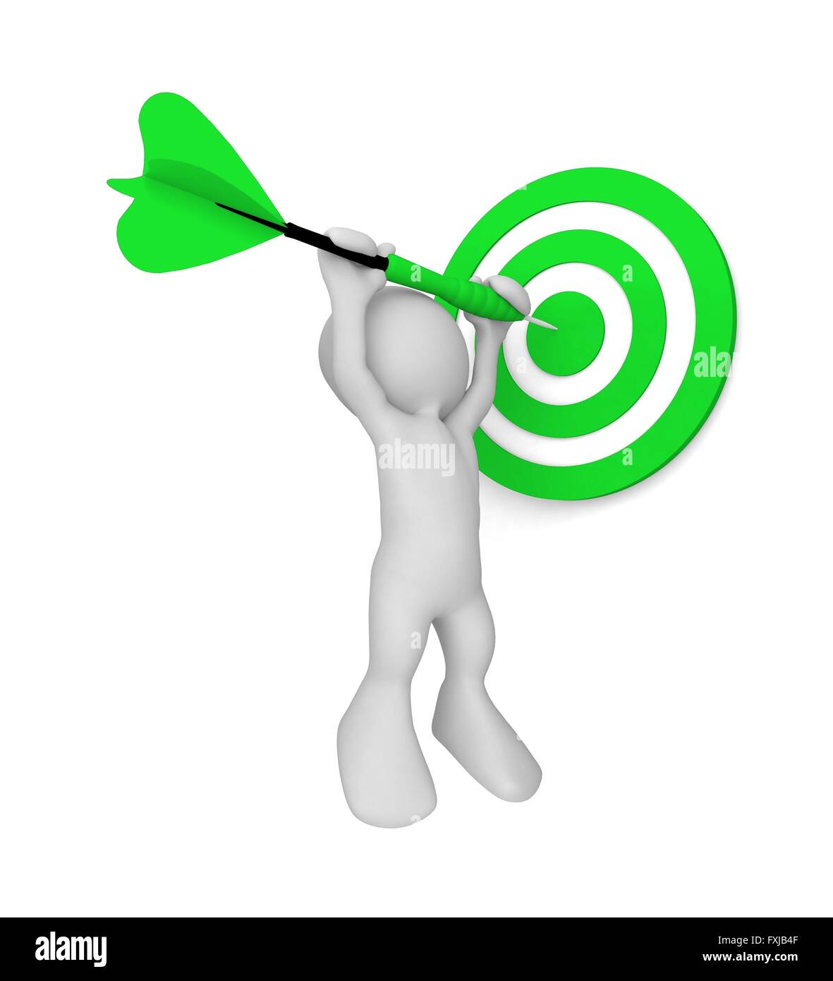 Cible avec 3d human. Concept de réussite. 3d illustration Banque D'Images