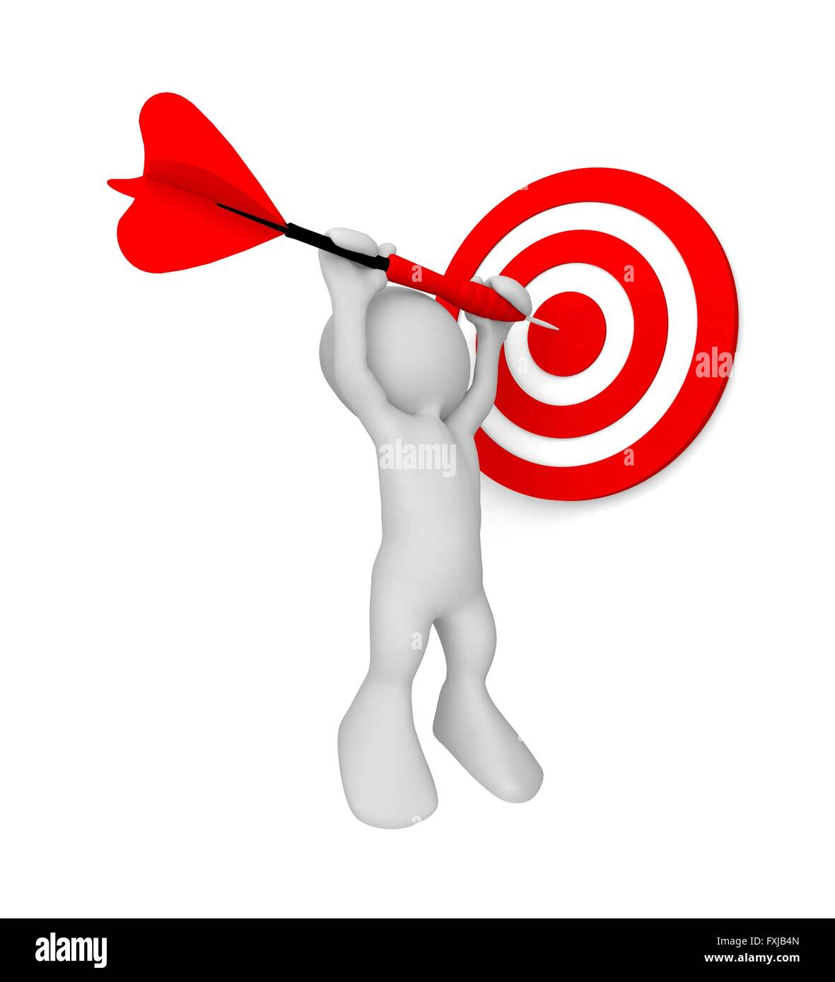 Cible avec 3d human. Concept de réussite. 3d illustration Banque D'Images