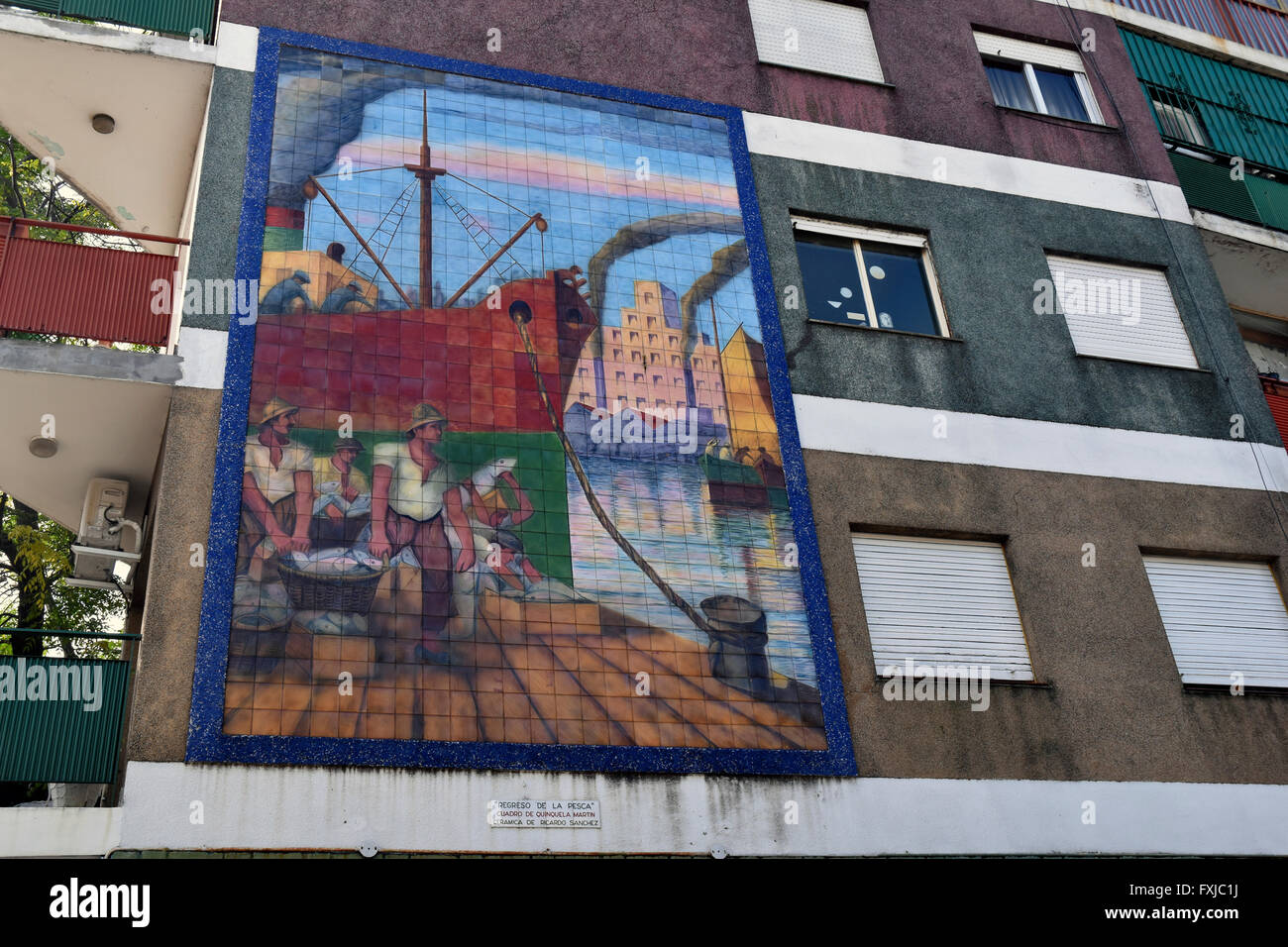 "Regreso de la murale Pesca' par Benito Quinquela Martin Banque D'Images