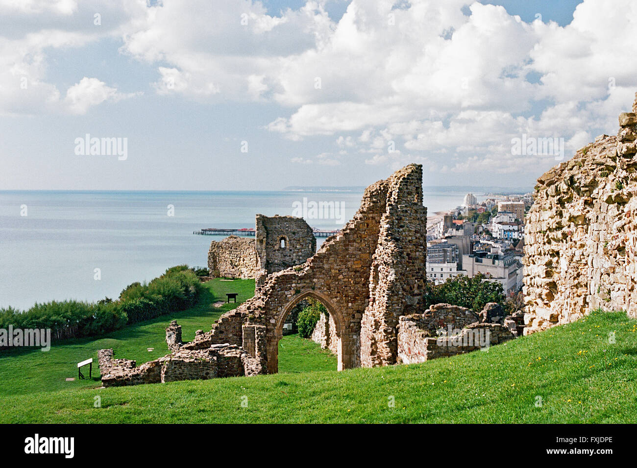 Château de Hastings, East Sussex Royaume Uni, sur la Côte Sud Banque D'Images