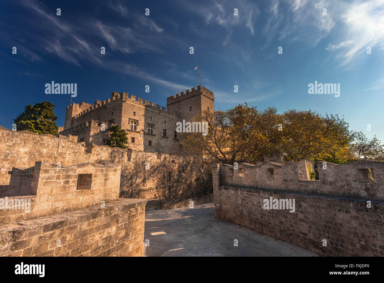 Palais du Grand Maître, l'île de Rhodes, Grèce. Banque D'Images