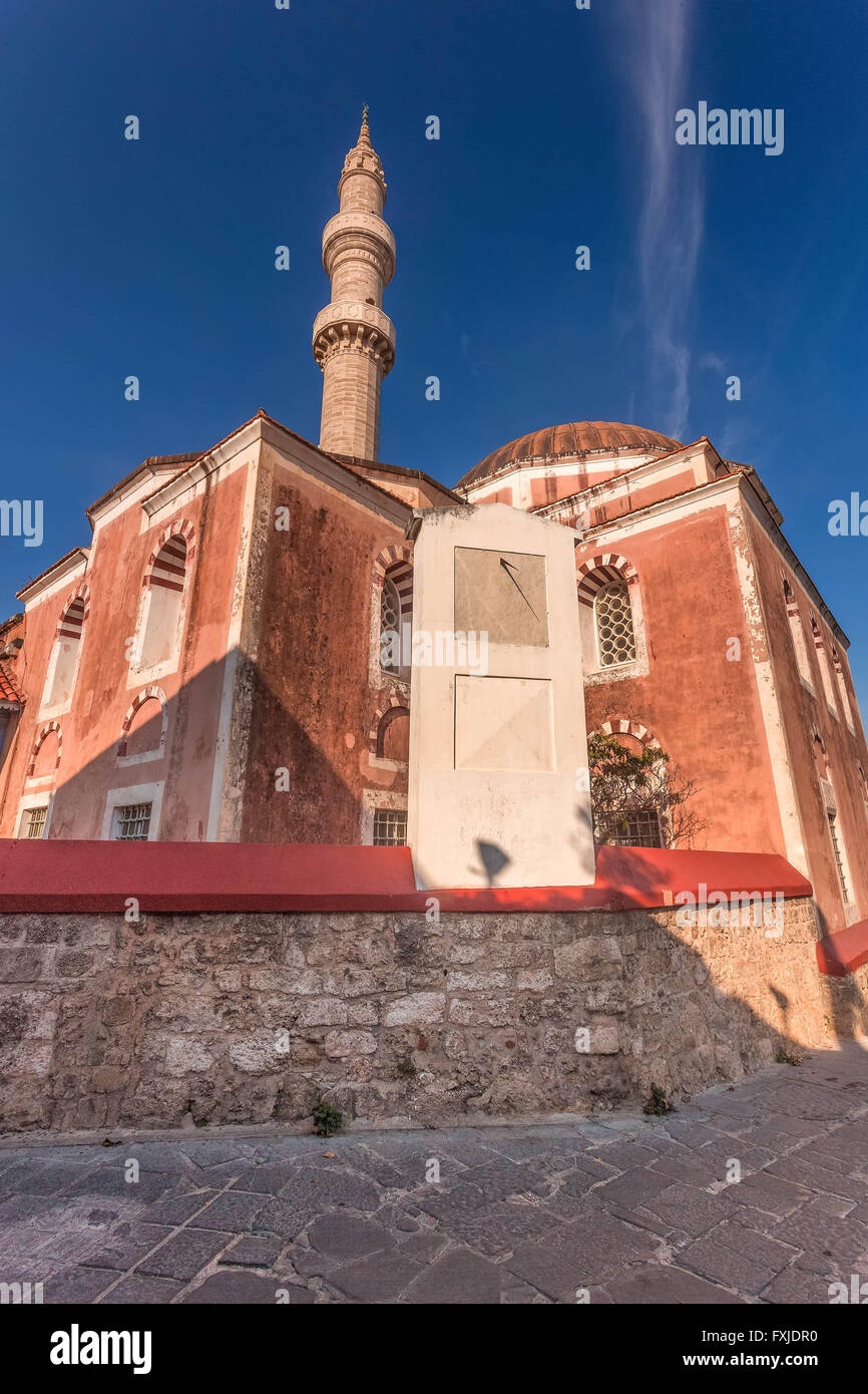 La mosquée de Soliman, vieille ville de l'île de Rhodes, Grèce Banque D'Images