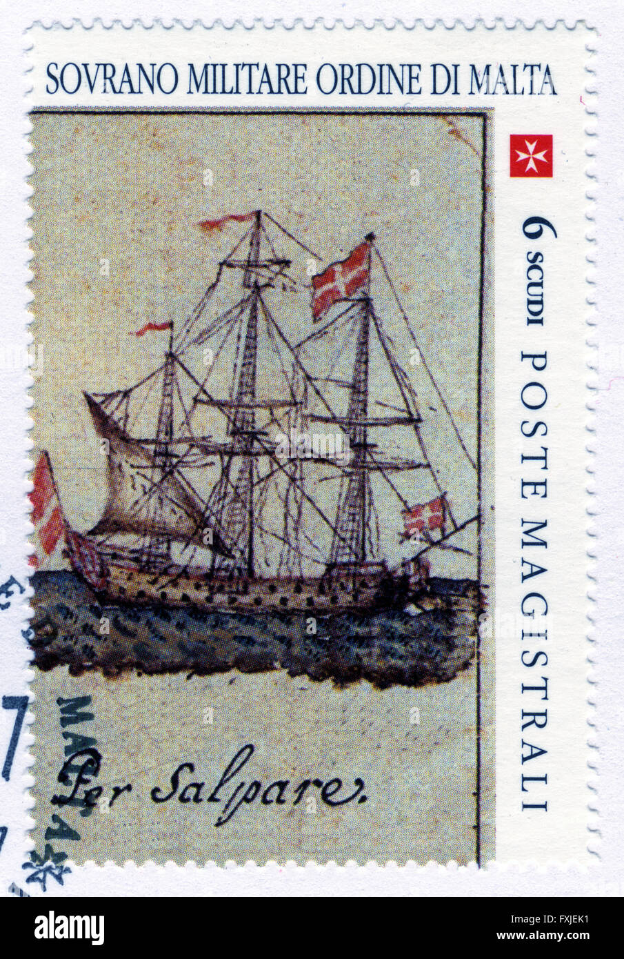 Malte,stamp,mark Post, Banque D'Images
