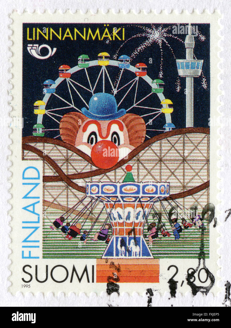 Finlande,stamp, Mark Post, Banque D'Images