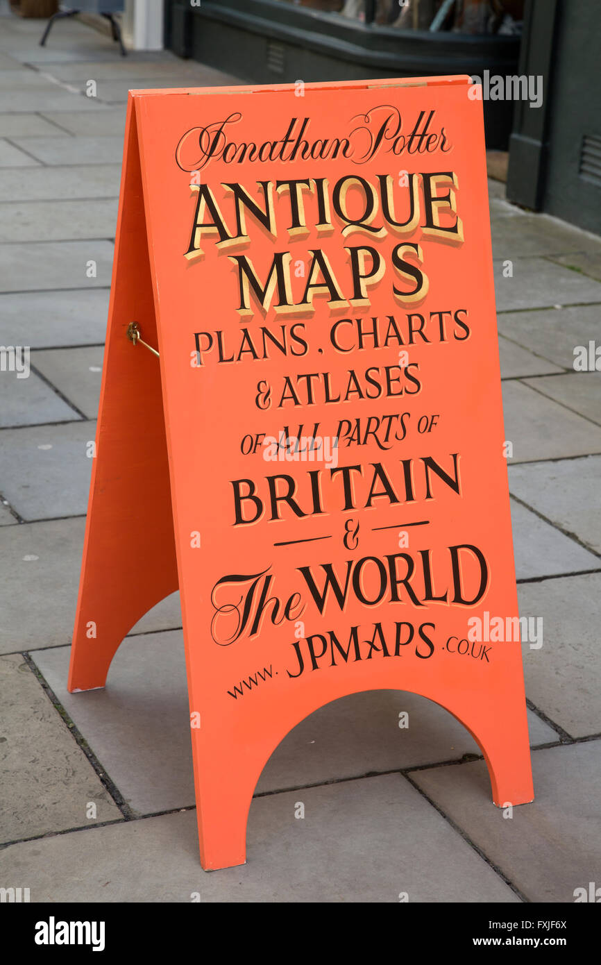 Jonathan Potter Cartes Anciennes Panneau ; Margaret's Buildings ; Baignoire ; Angleterre ; UK Banque D'Images