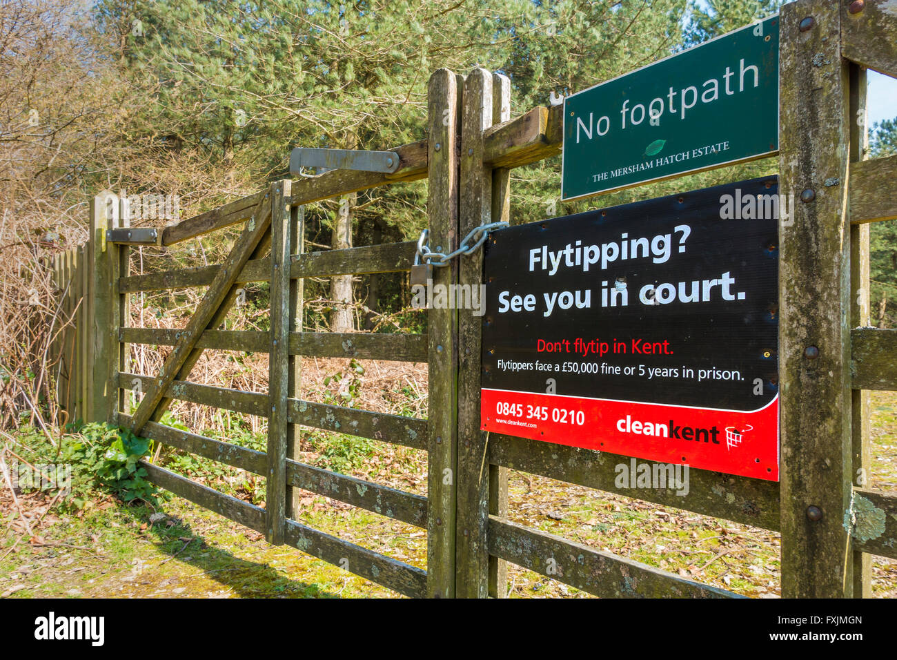 Aucun avertissement n'Flytipping Flytip CleanKent Prison Amende Banque D'Images