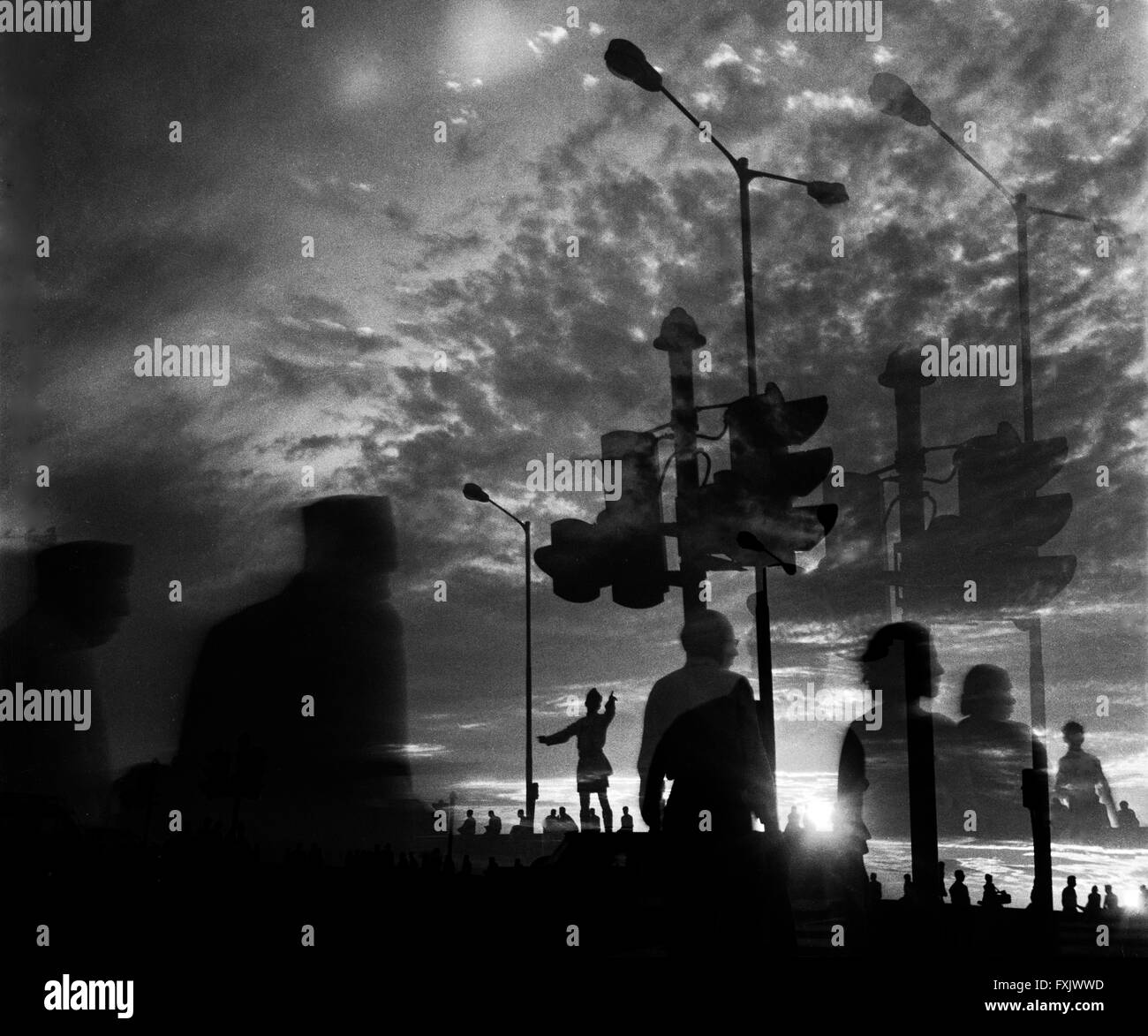 La circulation de l'exposition double croisement de Bandra Bombay Banque D'Images