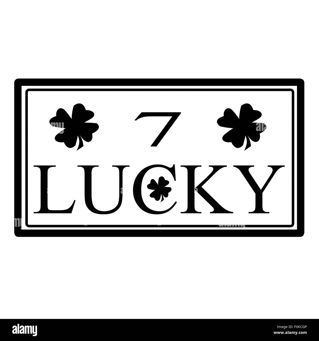 Timbre avec mot de la chance à l'intérieur, vector illustration Banque D'Images