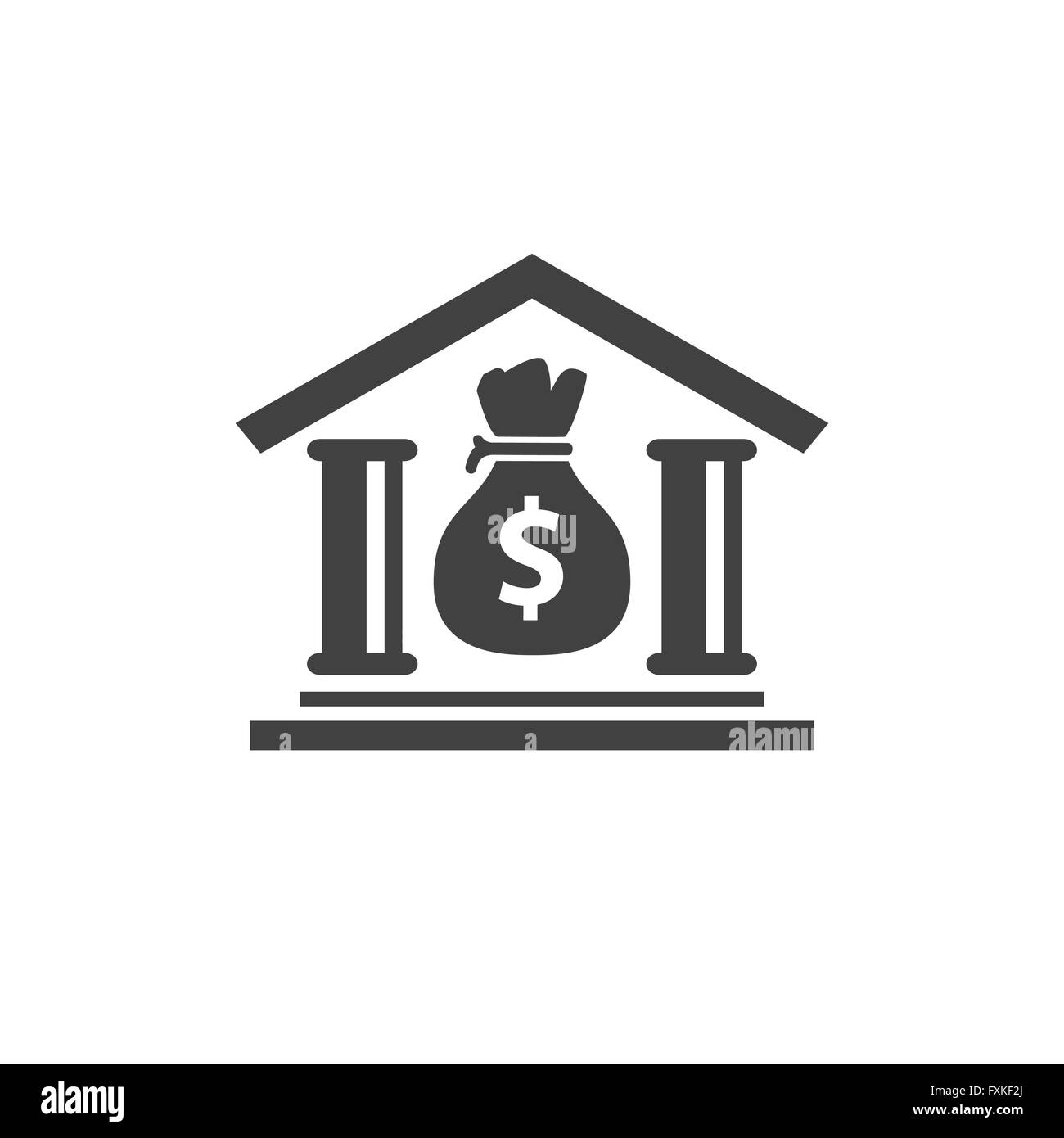 Icône de la banque Banque d'images noir et blanc - Alamy