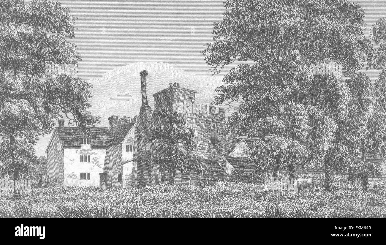 HERTFORDSHIRE : Maison du seigle : Hughson, antique print 1806 Banque D'Images