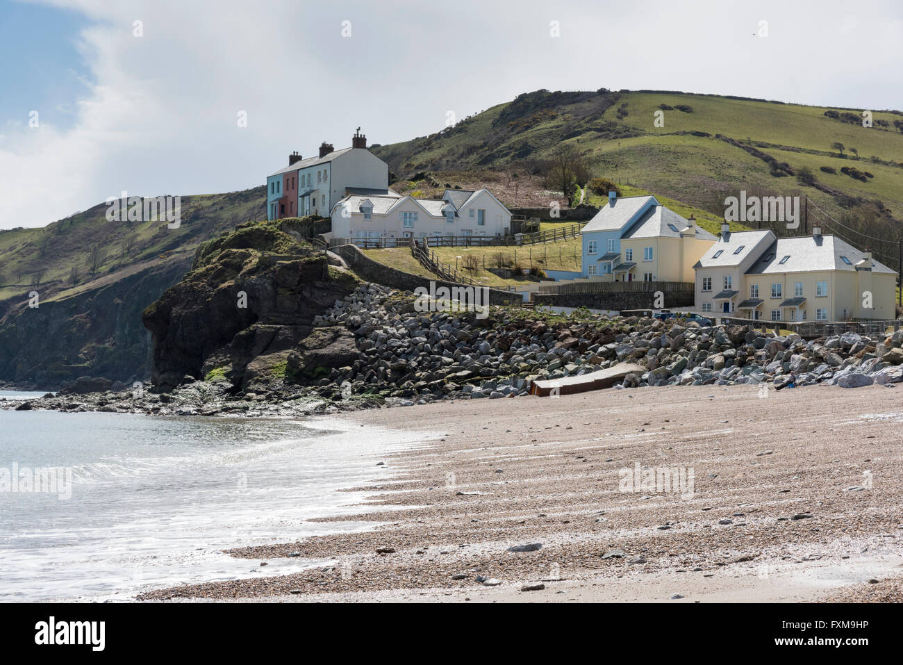 Le village de Hallsands sur la côte sud du Devon, au Royaume-Uni, où il y a eu beaucoup d'érosion côtière, maintenant connu sous le nom de village perdu Banque D'Images