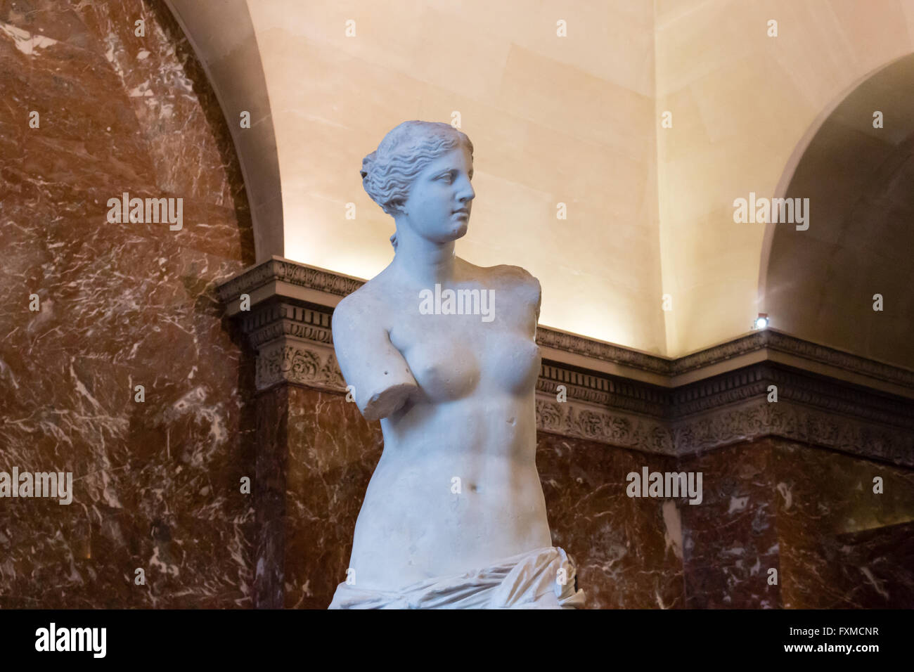 Statue de la déesse grecque Aphrodite (Vénus). La sculpture a été découvert sur l'île de Milo. Banque D'Images