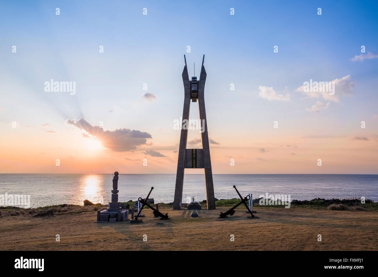 Battleship Yamato Memorial Tower, Kagoshima, Japon Banque D'Images