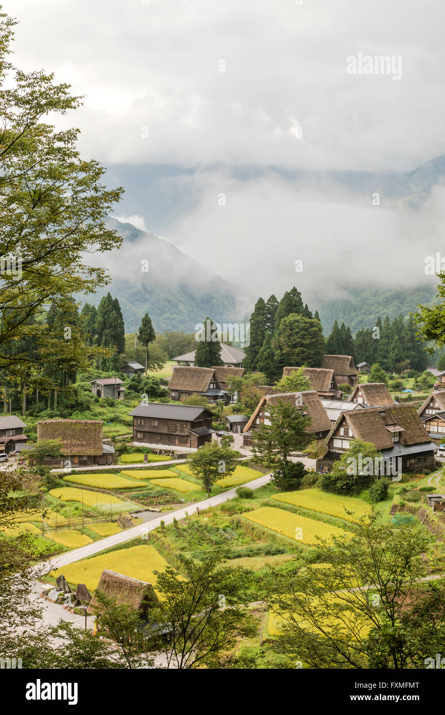 Les Villages historiques de Shirakawago et Gokayama, Gifu, Japon Banque D'Images