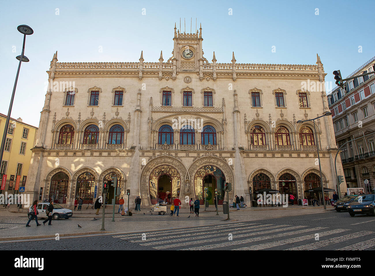 La gare de Rossio, Lisbonne, Portugal Banque D'Images