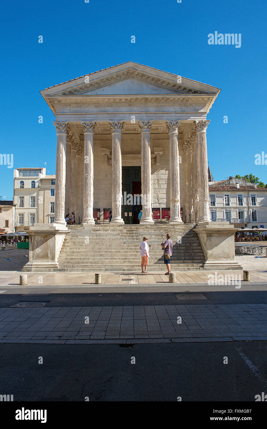 Maison Carrée, Nîmes, France Banque D'Images