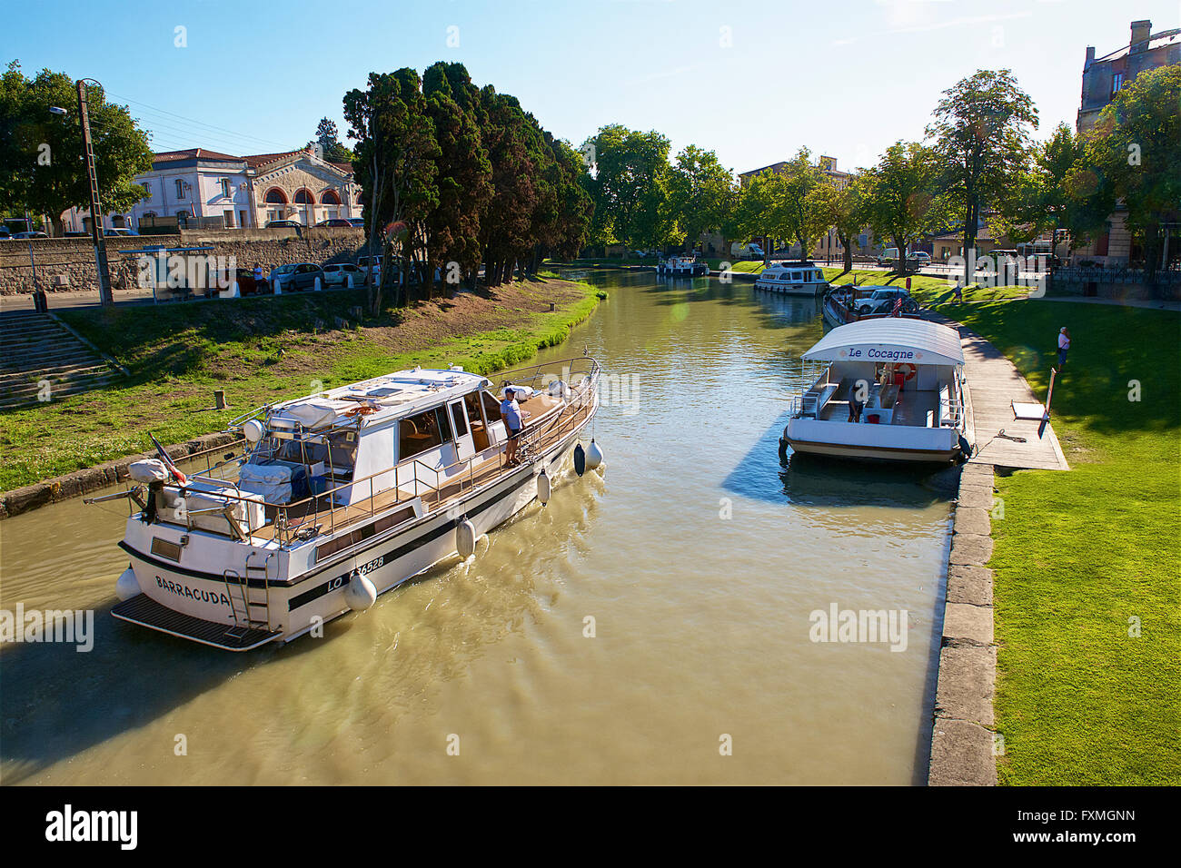 Canal du Midi, Carcassonne, France Banque D'Images